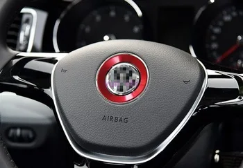 Car steering wheel emblem decoration circle ring stickers covers car-styling for VW Golf 6 7 New Jetta New Polo New Sagitar CC
