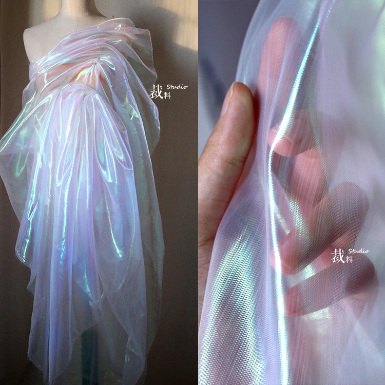 

Laser Symphony Organz Mesh Gradient Perspective Cloth designer fabric for patchwork bazin riche getzner tissus telas por metros