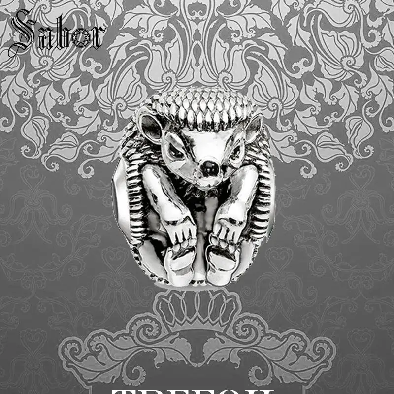 

female DIY Beads Hedgehog Charm Fashion Silver Jewelry Gift Women Men Girl Boy Fit Bracelets Necklace Choker 2019 mens