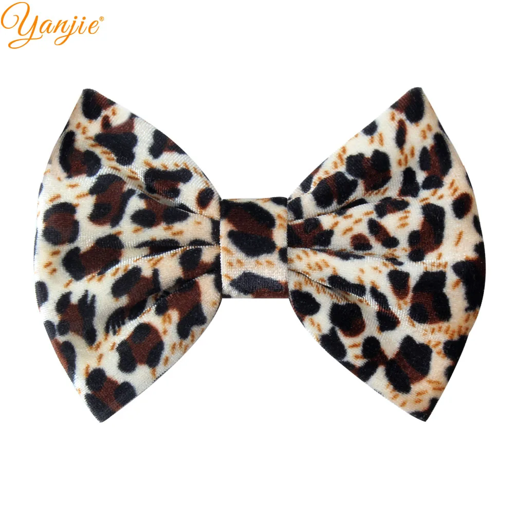 

10 pcs/lot Velvet Leopard 5" Hair Bows Barrette For Kids 2019 Chic Spring Handmade DIY Girls Hair Accessories Hair Clip Headwear