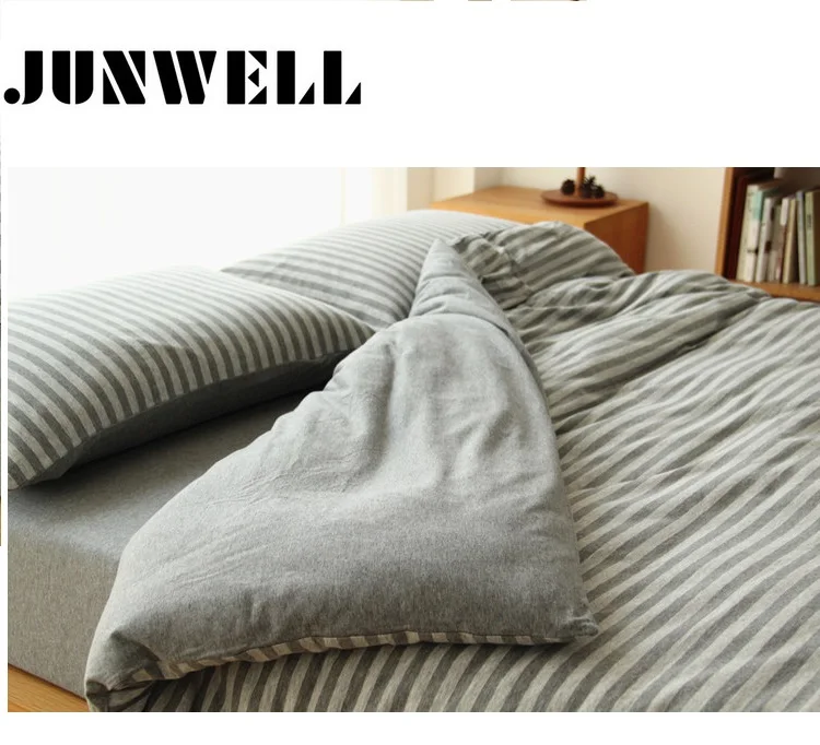 

100% Yarn dyed Cotton Jersey Duvet Cover Japanese Style Stripe Design 1PC