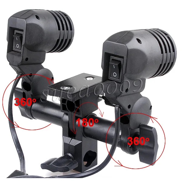Suporte para Lâmpada Suporte de Luz Escrava para Montagem de Luz Fotográfica Dupla Twin Soquete Estroboscópica A45s S45t E27 - Image 3