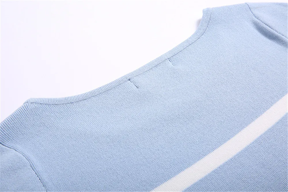 Women Knitting Shirt 2017 Spring Half Sleeve Knitted t-shirt O-neck Thin Slim Solid Shirt Top Female Basic Pullover Blouse (12)