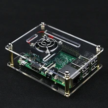 Raspberry Pi 4 модели B 1/2/3/4/5-ти слойной прозрачный акриловый корпус с охлаждающим вентилятором прозрачный просвечивающийся Чехол Коробка для Raspberry Pi 3