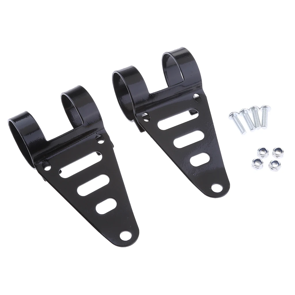 Universal Motorcycle Headlight Mount Brackets 41-43mm Fork Tube Mount Clamp Bracket Holder Adjustable Easy to Install 