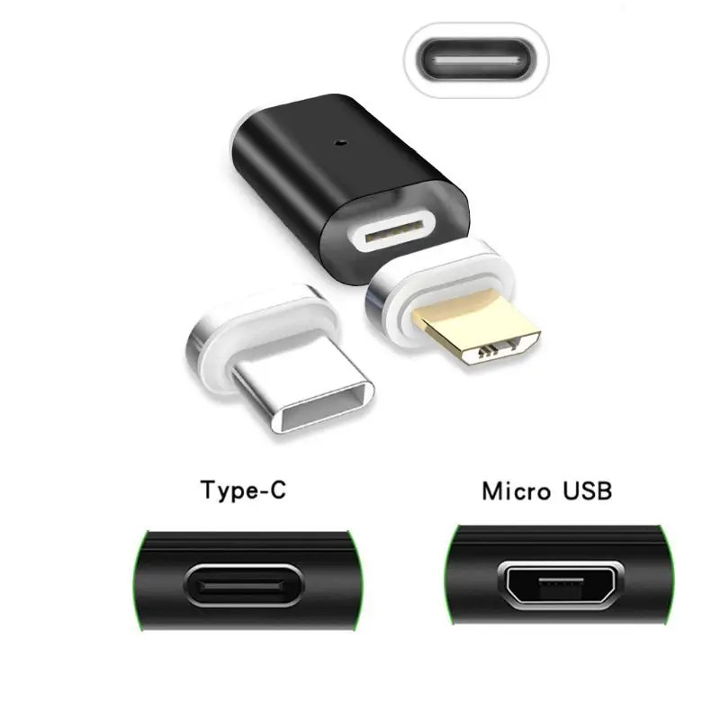 Магнитный переходник типа C для Micro USB+ type C для быстрой зарядки для samsung Huawei Xiaomi HTC Android