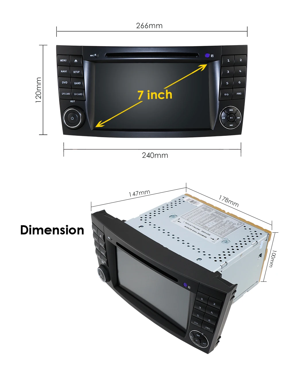 Автомобильный DVD Радио мультимедийное головное устройство для Mercedes Benz E-Class W211 W463 W209 W219 USB gps монитор SWC 8 г карта заднего вида камера