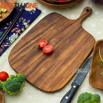 

33*20cm Wooden Board Chopping Blocks Wood Cutting Board with Handle Hardwood Chopping Whole Tray Cutting Board No Paint