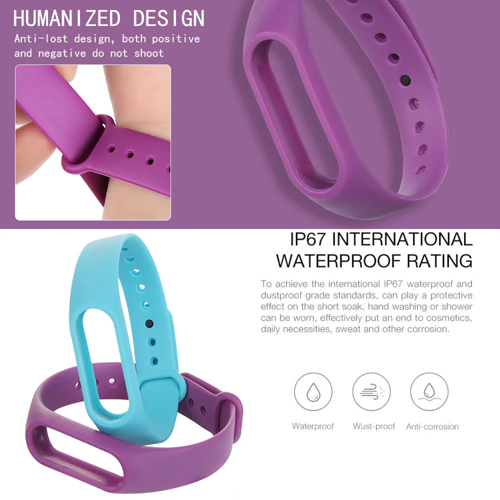 1 шт. силиконовый цветной ремешок для браслета Mi Band 2 смарт браслет Xiaomi аксессуары