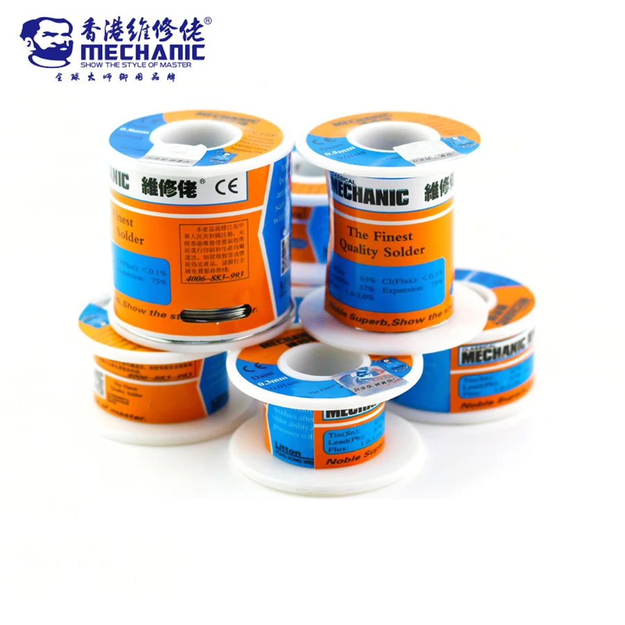 

MECHANIC 100g sn63% pb37% 0.3/0.4/0.5/0.6/0.8/1.0/1.2mm HX-T100 high purity low melting point solder wire