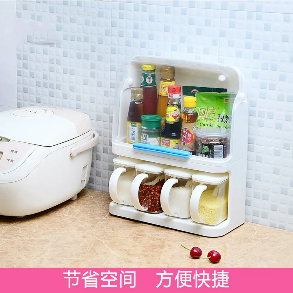  Kitchen rack seasoning seasoning storage double deck kitchen utensils LU5299 - 32881604844