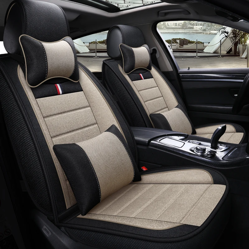 

Universal flax fiber car seat cover auto seats covers for Toyota land cruiser alphard verso auris land cruiser prado venza suv