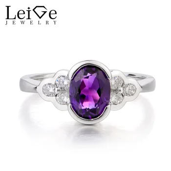Leige Jewelry Proposal Ring Natural Purple Amethyst Ring Oval Cut Gemstone February Birthstone Ring 925 Sterling Silver for Her
Leige Jewelry Proposal Ring Natural Purple Amethyst Ring Oval Cut Gemstone February Birthstone Ring 925 Sterling Silver for Her