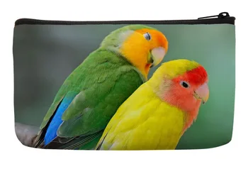 

Beautiful Bird Lovebird Standing on a Branch Print Customized Small Cosmetic Bag Wristlet Makeup Bags