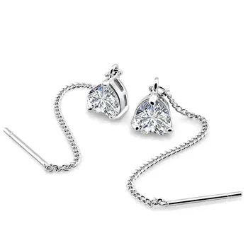 

Women's 925 Sterling Silver Earrings Zircon Pendant Design Elegant Lady Jewelry Real Silver gift not Allergy Party Accessories