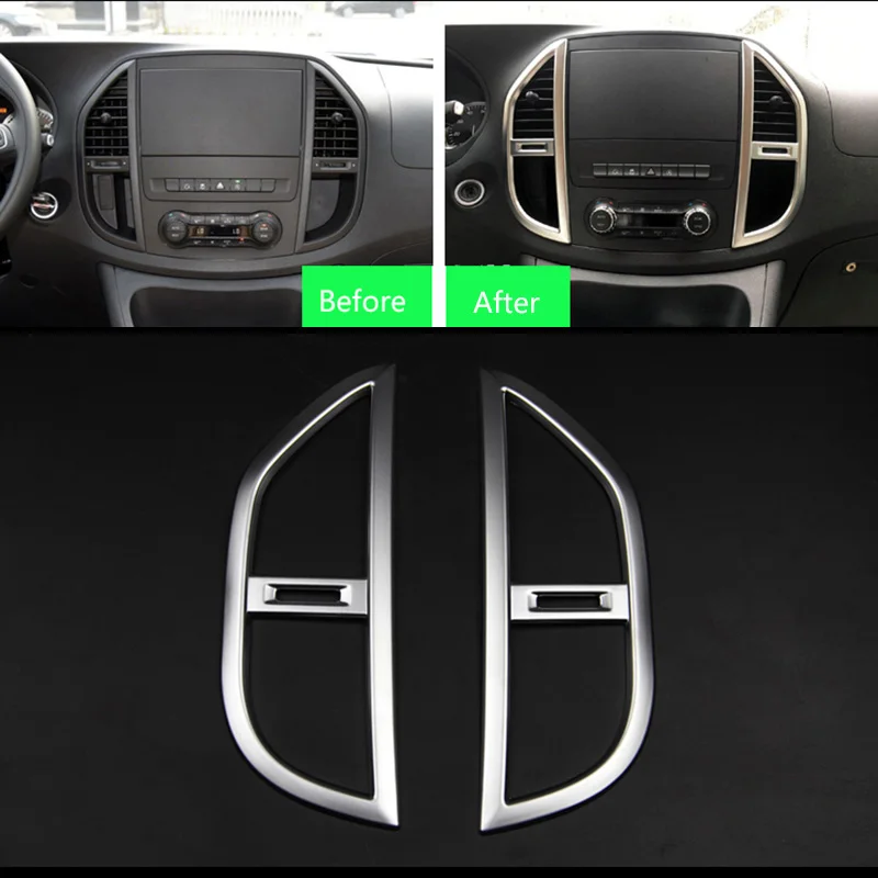 Us 33 35 24 Off Ttcr Ii Abs Zubehor Fur Mercedes Benz Vito 2016 Interior Center Console Mittleren Luftauslass Steuerung Trim Streifen Chrome