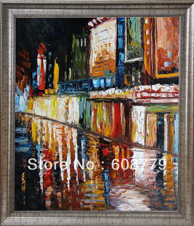 

New OPK056-Free Shipping High Quality Village Scenery Painting
