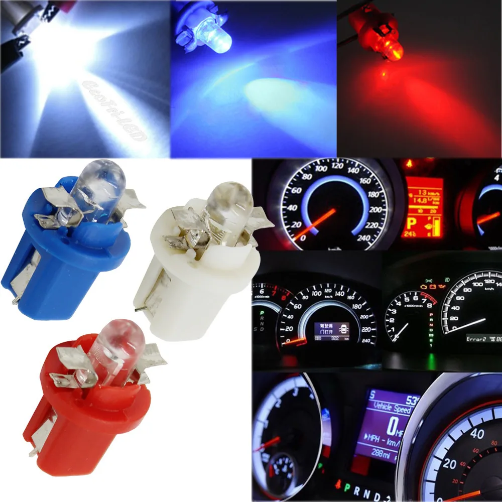 20x T5 LED Lamp B8.5D Car Gauge 5050 1 SMD Speedo Dashboard Dash Side
