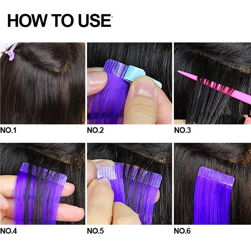 5 Sheets 60pcs 4cm*0.8cm Hair Tape Adhesive Glue Double Side Tape Waterproof For Lace Wig Feature Human Hair Extension Tool