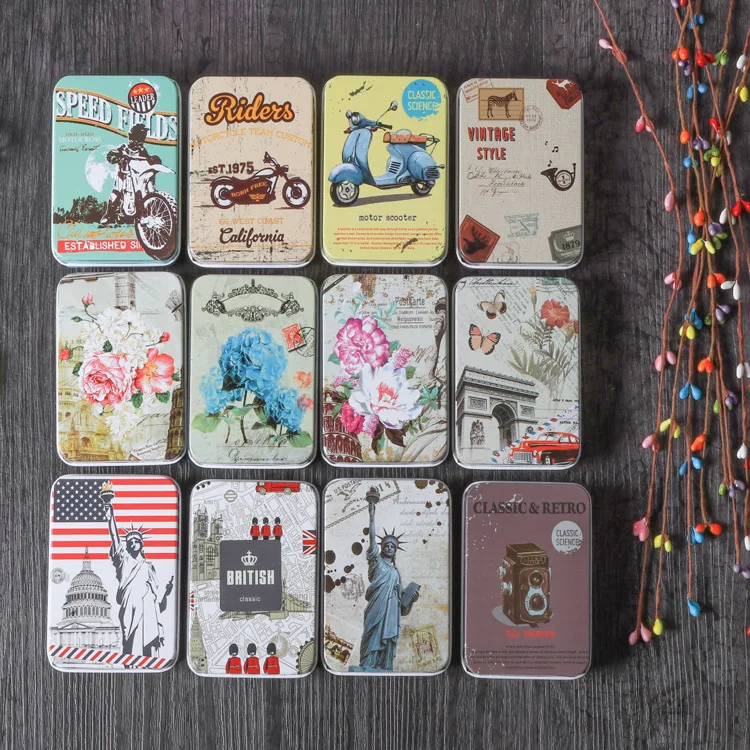 

Colorful Mini Tin Metal Box Sealed Jar Packing Boxes Jewelry Candy Box Small Storage Cans Earrings Headphones Gift Box
