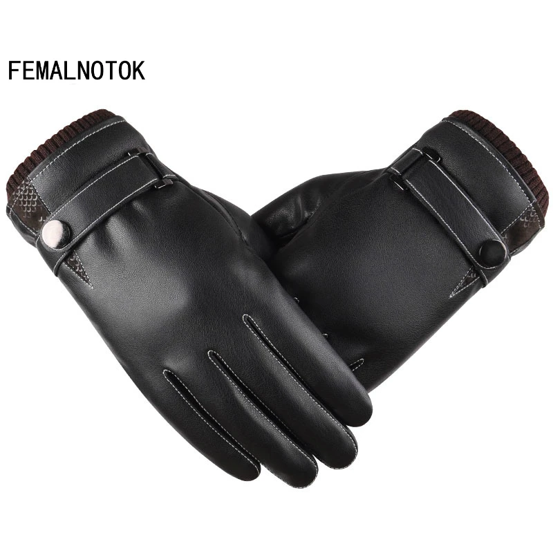 Luxury leather gloves for men high quality brand designer winter gloves