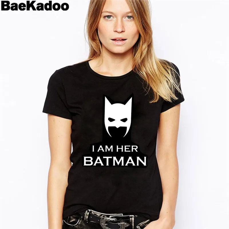 

BAEKADOO Coupleclothing I AM HIS CATWOMAN European T-shirt Summer Punk Rock Fashion Graphic Tees Women Designer Clothing