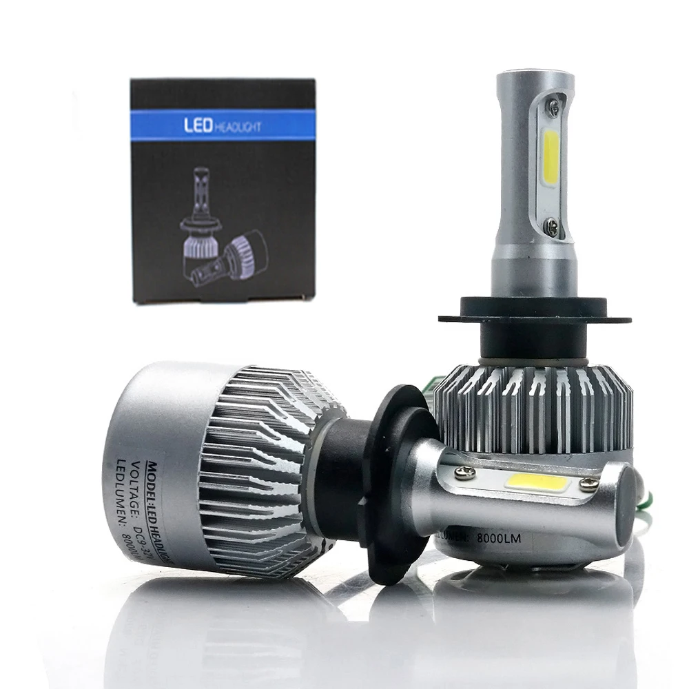 

2Pcs Super bright H4 LED COB Chip Auto Car Headlight 72W 8000LM High Low Beam All In One Automobiles Lamp 6500K 12V