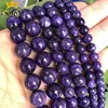 Charoite Stone Beads Round Loose Spacer Beads For Jewelry Making DIY Bracelets Necklace Accessories 15