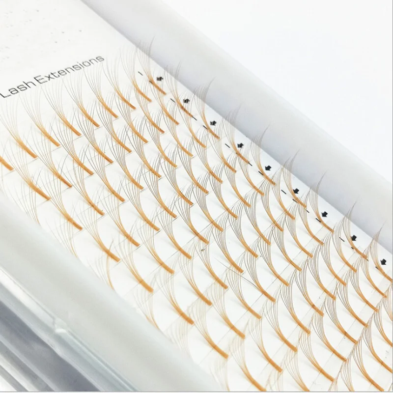 

2019 Orange Color False Eyelash 7D Russian Volume Eyelashes Extension Pre made Fans Lash Eyelash Individual Extensions
