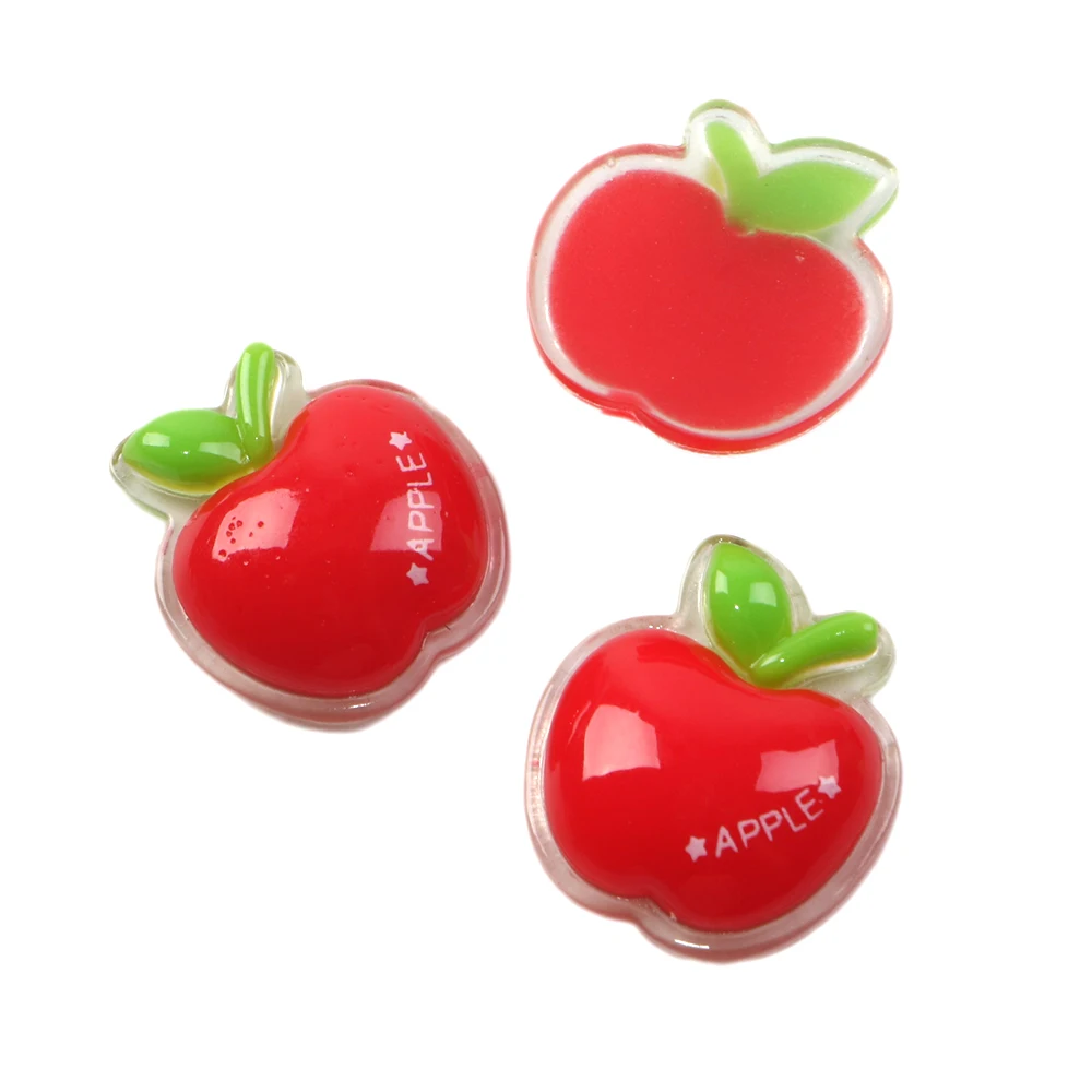 

David accessories 25pcs/lot Apple Pineapple Design Resin DIY Bowknot Bag Phone Cover Decoration Craft Handmade Material,25Yc7294
