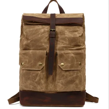 

Men Backpack Waterproof School Bags For Teenagers Boy Shoulder Bags Male Vintage Zipper Canvas Large Capacity Travel Backpack