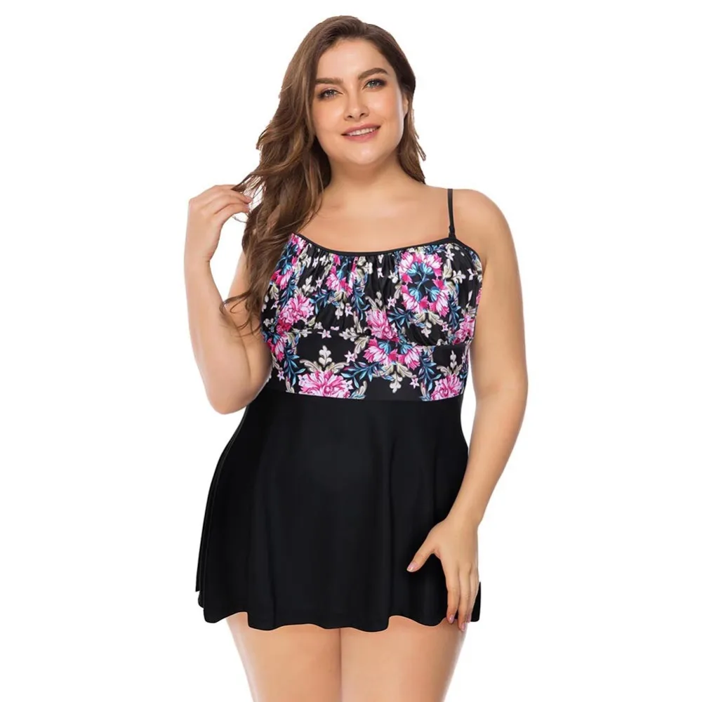 

Vintage print Swimwear Women One Piece Swimsuit Female Bathing Suit Ruffle Monokini Swim Wear Plus Size Swim dress swim skirt