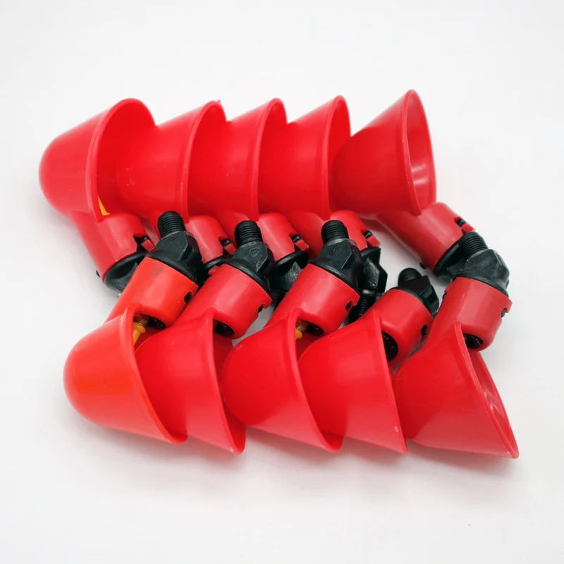 Newest 50 Pcs Chicken Bird Automatic Drinking Cups Chicken Coop Waterer Quail Nipple Drinker Thread Drinker Water Bowl