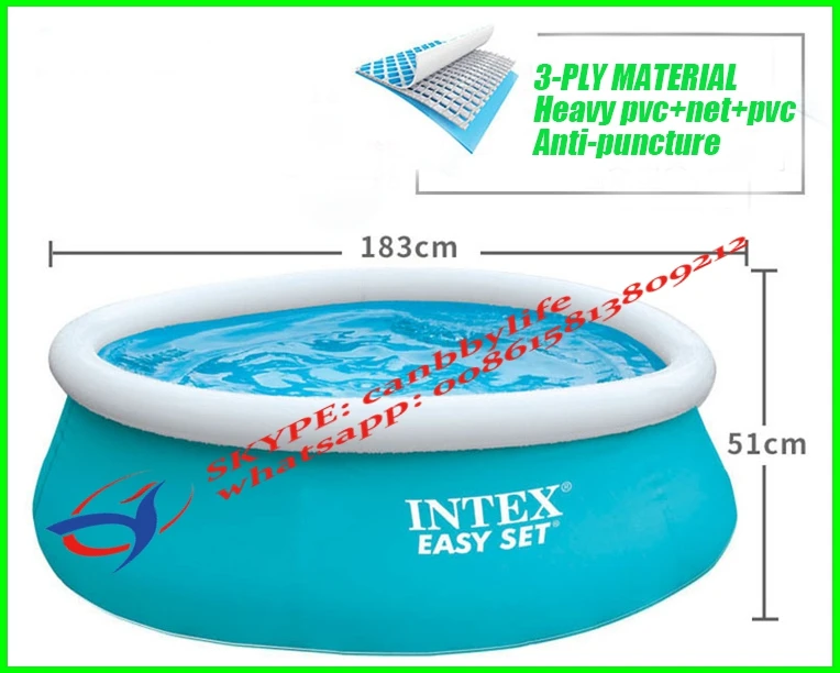 Intex 6ft x20in Piscina легкий набор бассейн надувной круглый бассейн для использования в саду