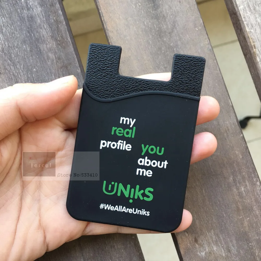 

10pcs/lot mobile phone 3M sticky silicone card case customized your logo with free shipping