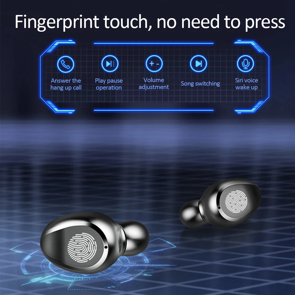Orunjo F9 TWS Bluetooth наушники V5.0 портативные беспроводные в ухо гарнитура отпечатков