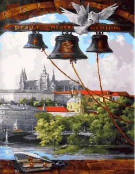 

cioioil-T1289 Bell ringing in prague city Painting By Number Wall Art Picture Paint By Number Canvas Painting Artwork