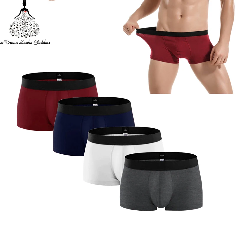 

4Pcslot Boxer Men Cotton Male Panties Pure Color Men Underwear Sexy Underpants Man Boxer Brand Breathable Boxershort Panties