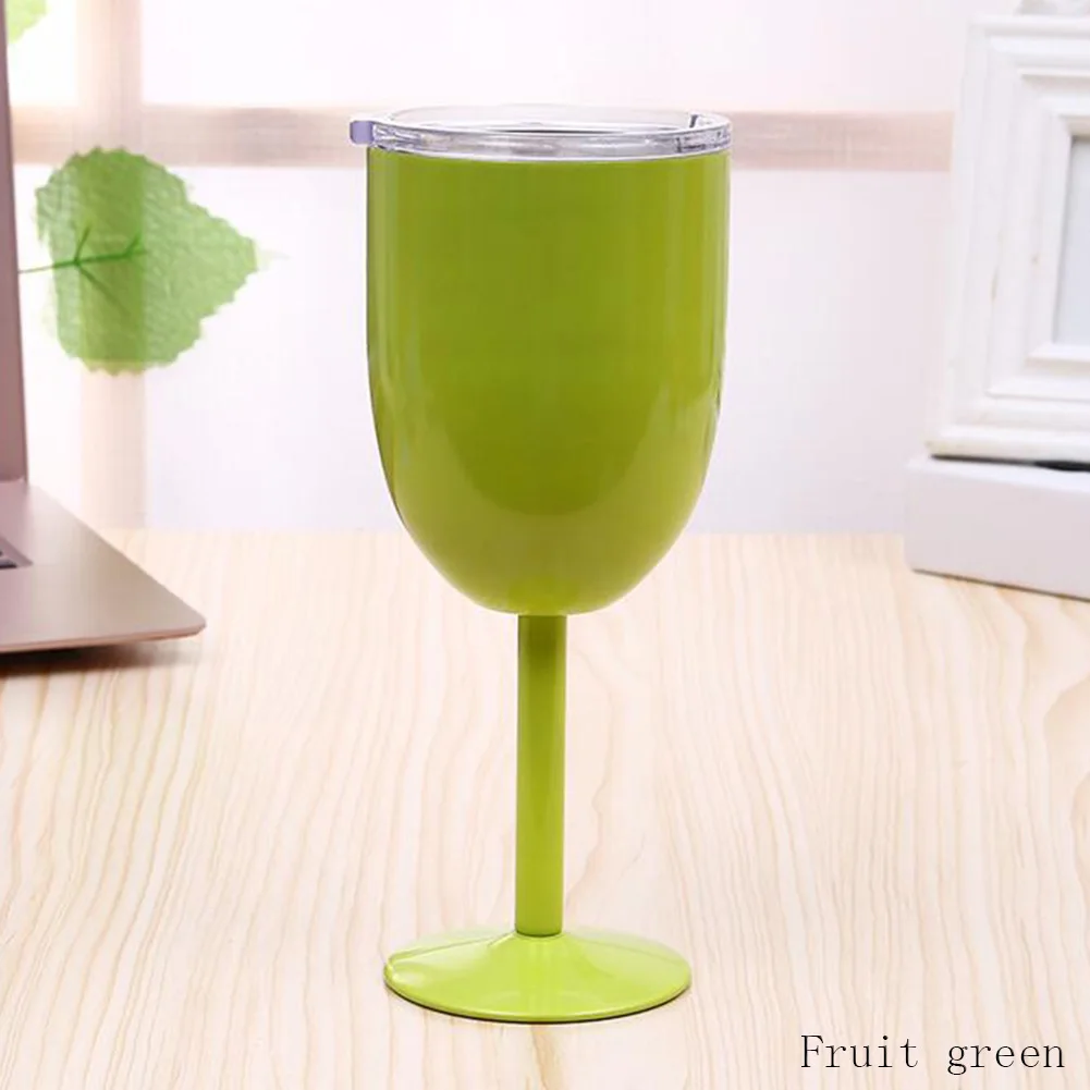 Glass Drinkware European 10 OZ Stainless Steel Red Wine Cup Anti-broken Stemware Creative Winecup Durable bar tools
