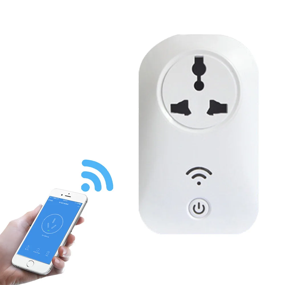 

Cnskou Wifi Socket 10A+Timer Universal Socket Plug Outlet Smart Home Remote Wireless Controls for Iphone Ipad Android Ios