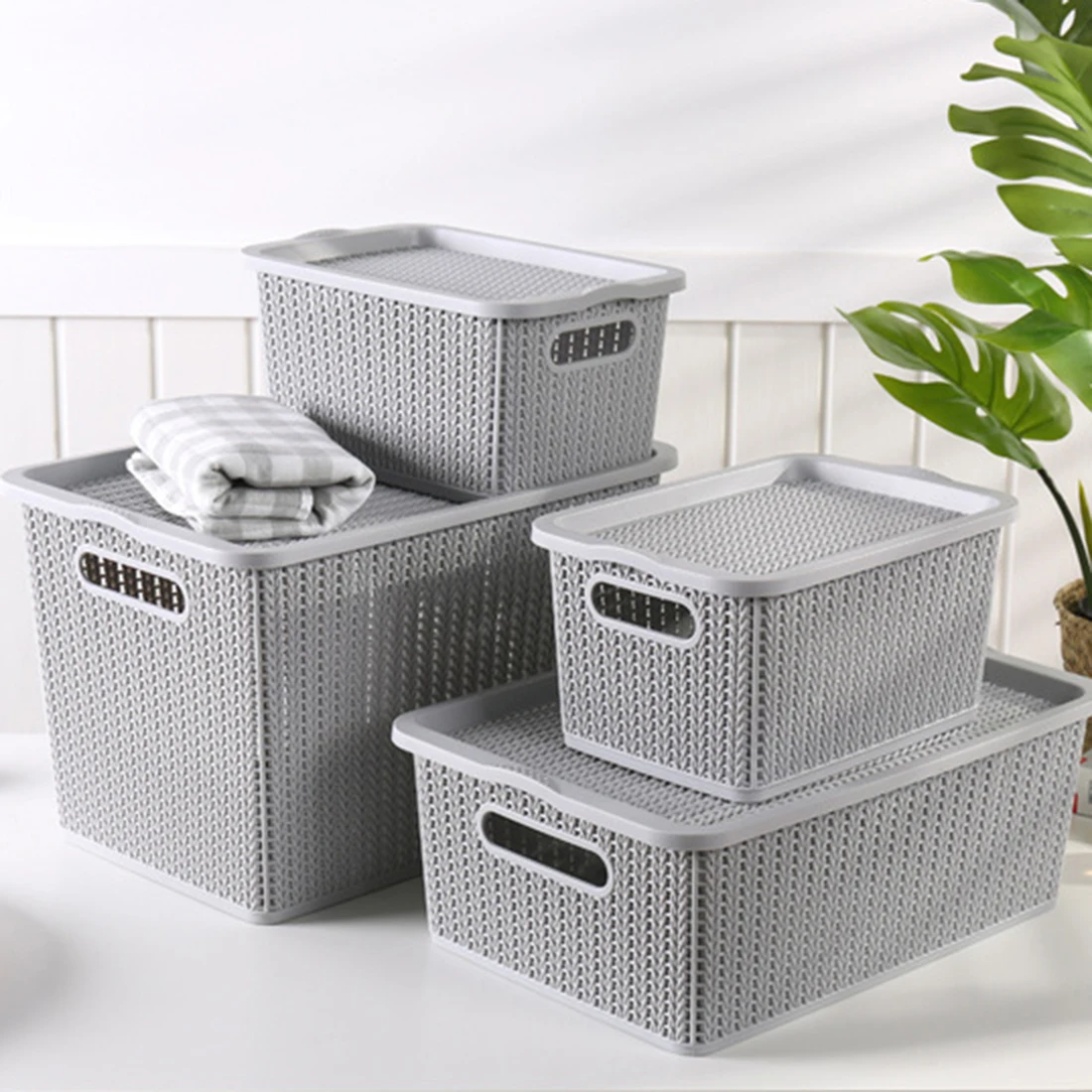 أجوف تقليد الروطان سلات تخزين الكتب أشتات حقيبة للتخزين المنزلية الملابس لعبة منظم مربع أجوف تقليد الروطان سلات تخزين الكتب أشتات حقيبة للتخزين المنزلية الملابس لعبة منظم مربع