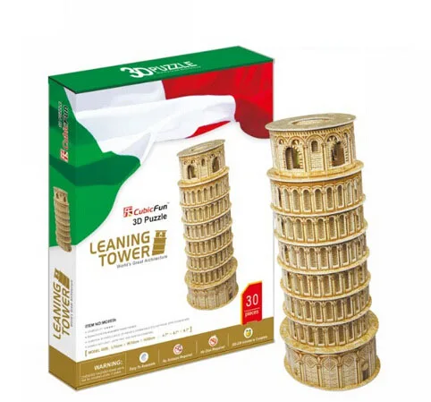 

World Famous Buildings Italy Model Leaning Tower of Pisa Model DIY Puzzle Toys 3D puzzle for Children Gift