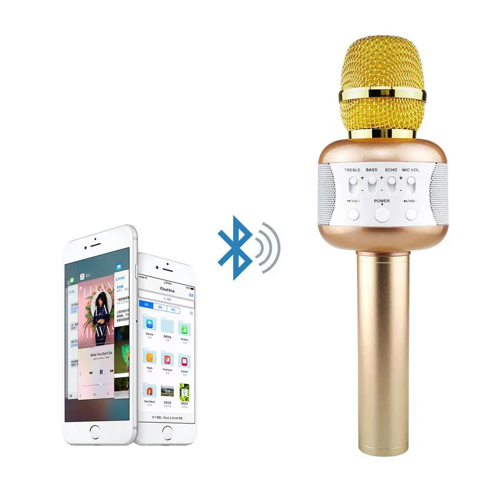 Караоке микрофон беспроводной Bluetooth динамик портативный музыкальный плеер