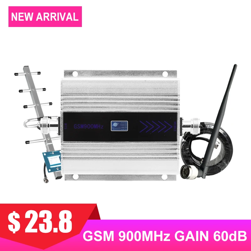 

GSM 900MHZ Cellular Signal Amplifier LCD Display Mini Mobile Phone Signal Booster Repeater Yagi + Whip Antenna Coaxial Cable /
