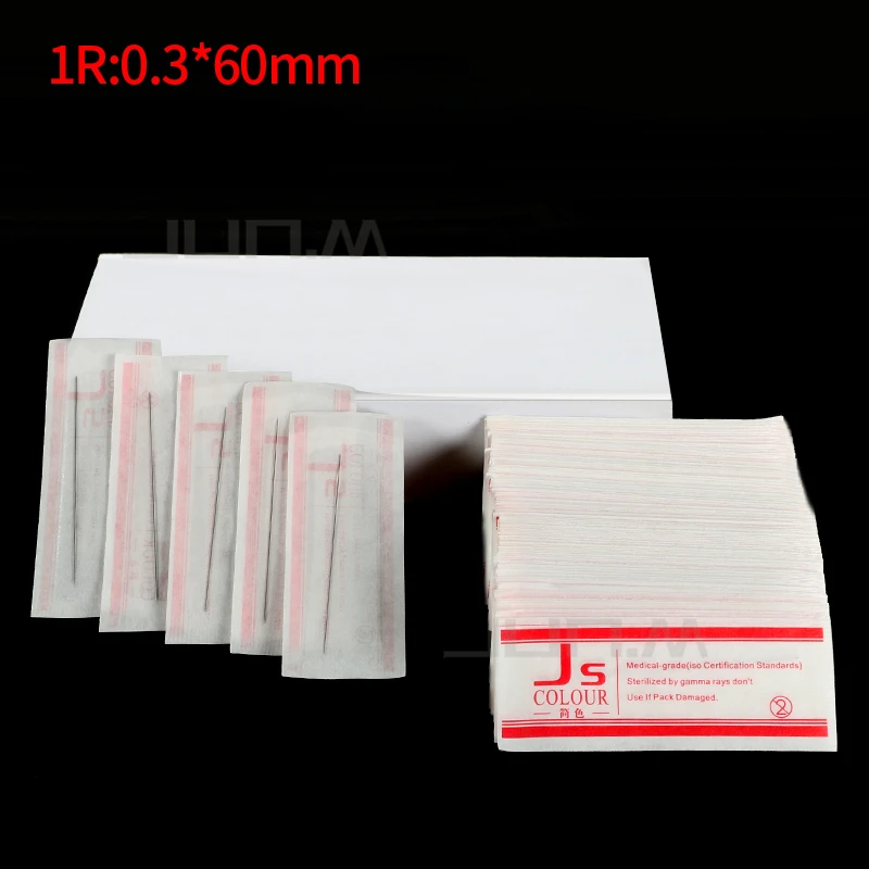 

500Pcs Permanent Makeup Needle Disposable Sterilized 1R For Permanent Tattoo Eyebrow and Lip Munsu Makeup Machine 0.3mm*60mm