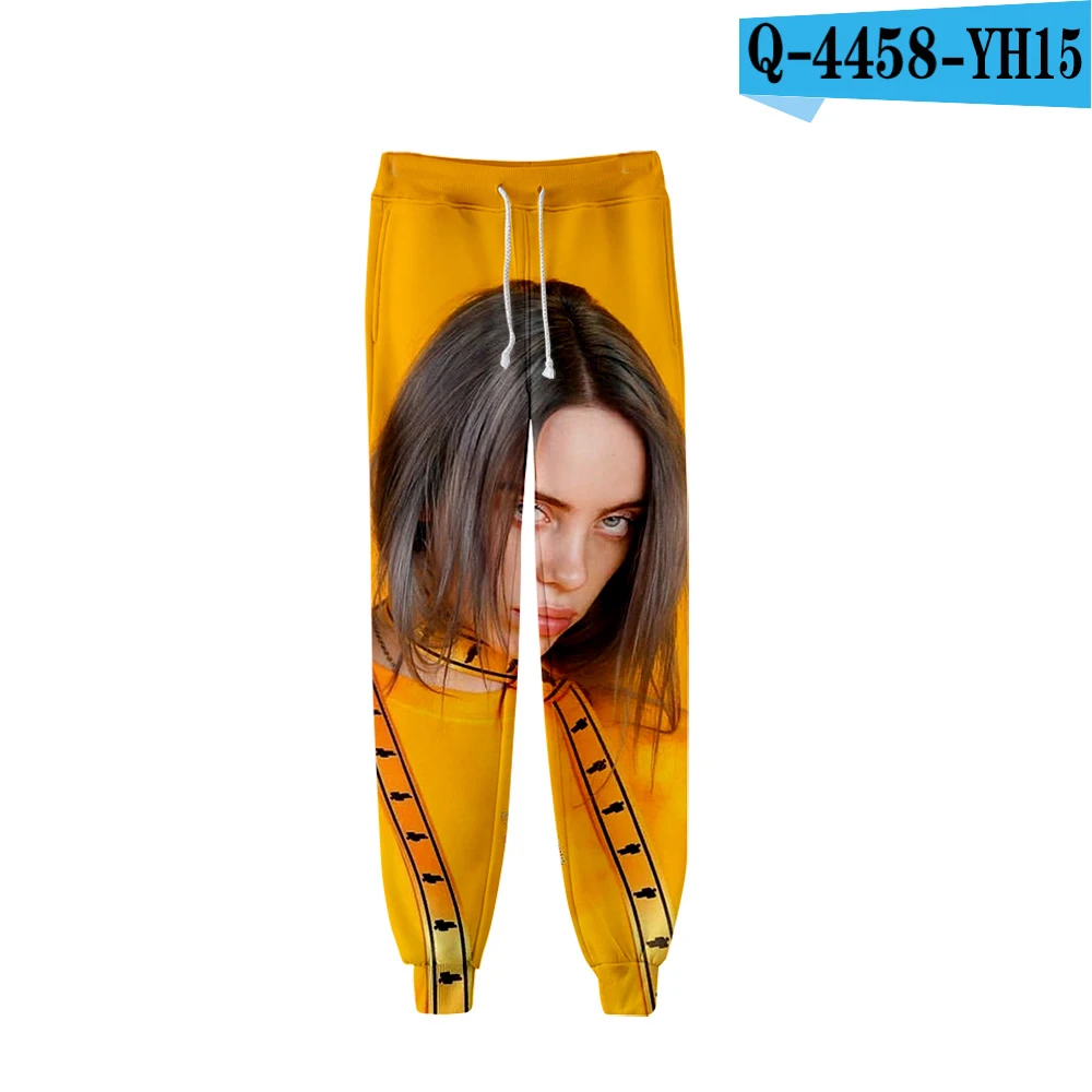 3D Billie Eilish брюки с принтом повседневные весенние повседневные штаны для бега женские и мужские 3D брюки тонкие крутые горячая Распродажа брюки 4XL - Цвет: Розовый