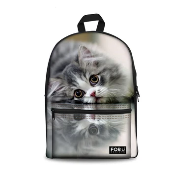 

Customized Junior Students School Bags Kawaii Cat Printing School Backpack for Girls Satchel Schoolbag Teenager Mochila Escolar