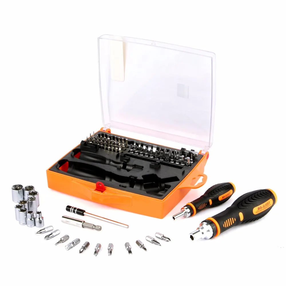 

JAKEMY 79 in 1 Screwdriver Socket Set 1/4'' Adapter 100mm Extension Rod Ratchet Handle For Household Appliance Repair Kit