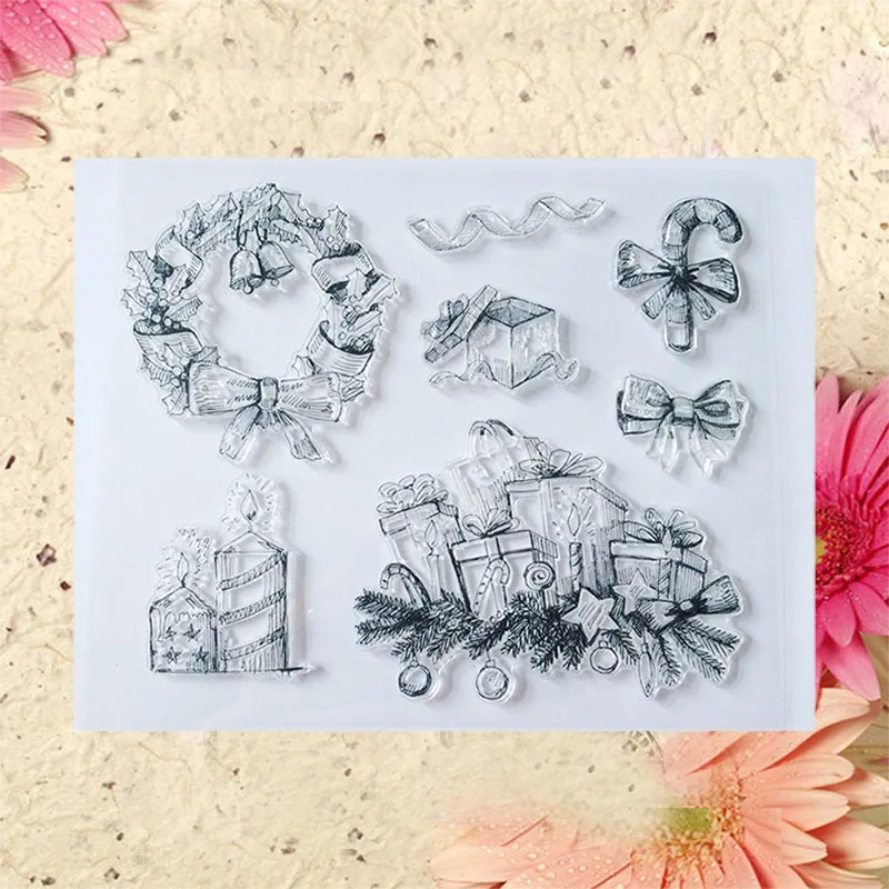 

Christmas Presents Transparent Clear Silicone Stamp/Seal for DIY scrapbooking/photo album Decorative clear stamp sheets