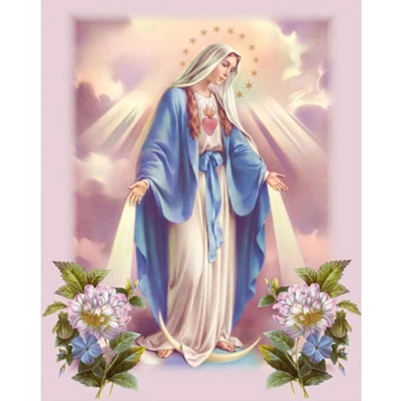 Peinture De Diamant Chretien Religieux 5d Broderie De La Vierge Marie Perceuse Complete Strass Mosaique Dessin Cadeaux Religieux Aliexpress